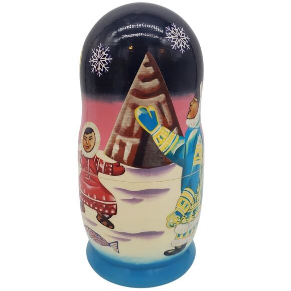 Nesting Doll - Eskimo Theme  - Golden Cockerel - Picture 1 of 9